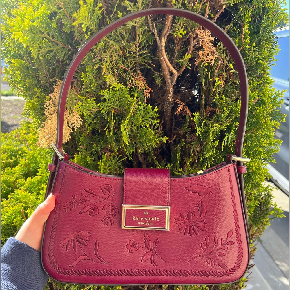 NWOT Kate Spade Reegan Botanical Embroidered Shoulder Bag